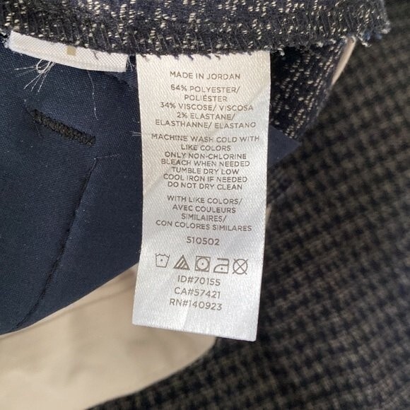 Loft Houndstooth High Waist Straight Wide Leg Trousers Soft Stretchy Academy - Picture 10 of 14